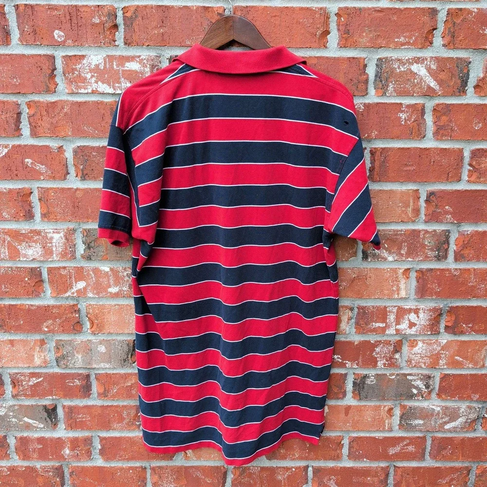 Polo Ralph Lauren Polo Shirt Mens XXXXL Red Navy Striped Big Pony Patch 4XL